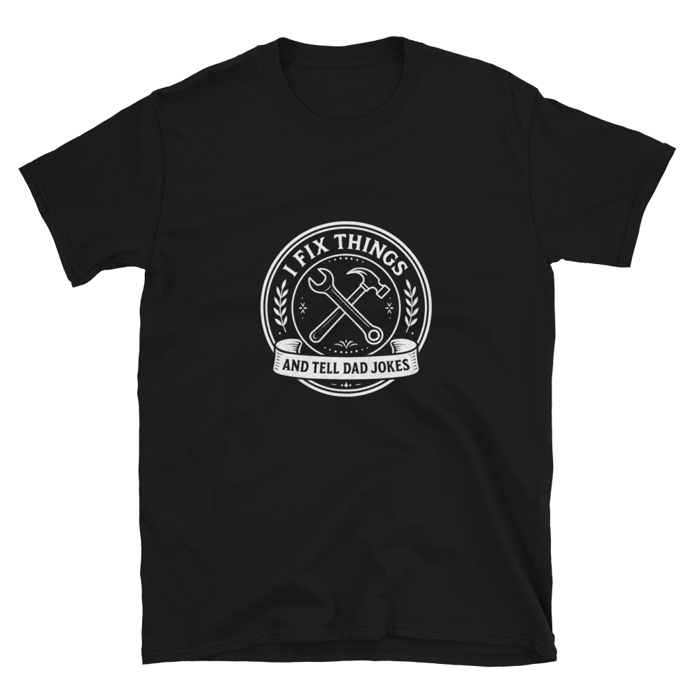 Flat view — I Fix Things and Tell Dad Jokes — Premium T-Shirt